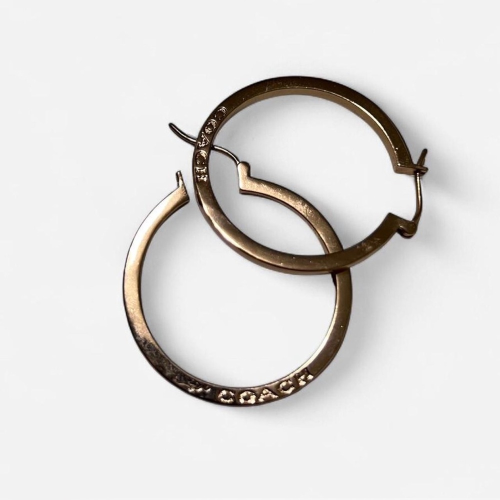 Coach Metallic Gold Hoop Earrings